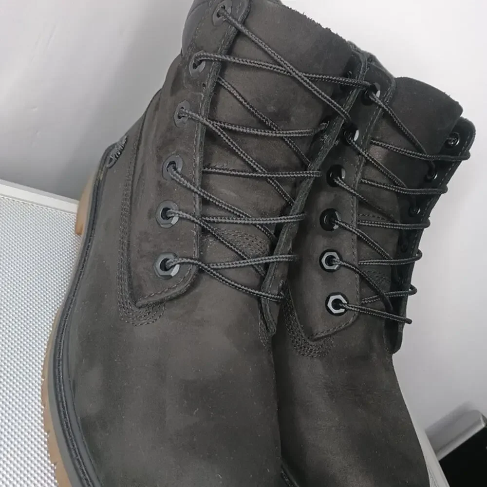 Timberland Mens Size 6 US 6.5 UK Black Suede Leather 6-Inch Boots Waterproof